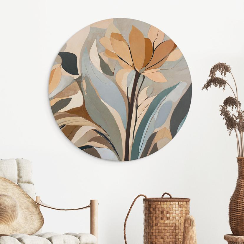 Wandbild Emil's Bloom - Abstrakte Blumen - Sir Edward x Grigory Gladarev - Alu-Dibond Rund