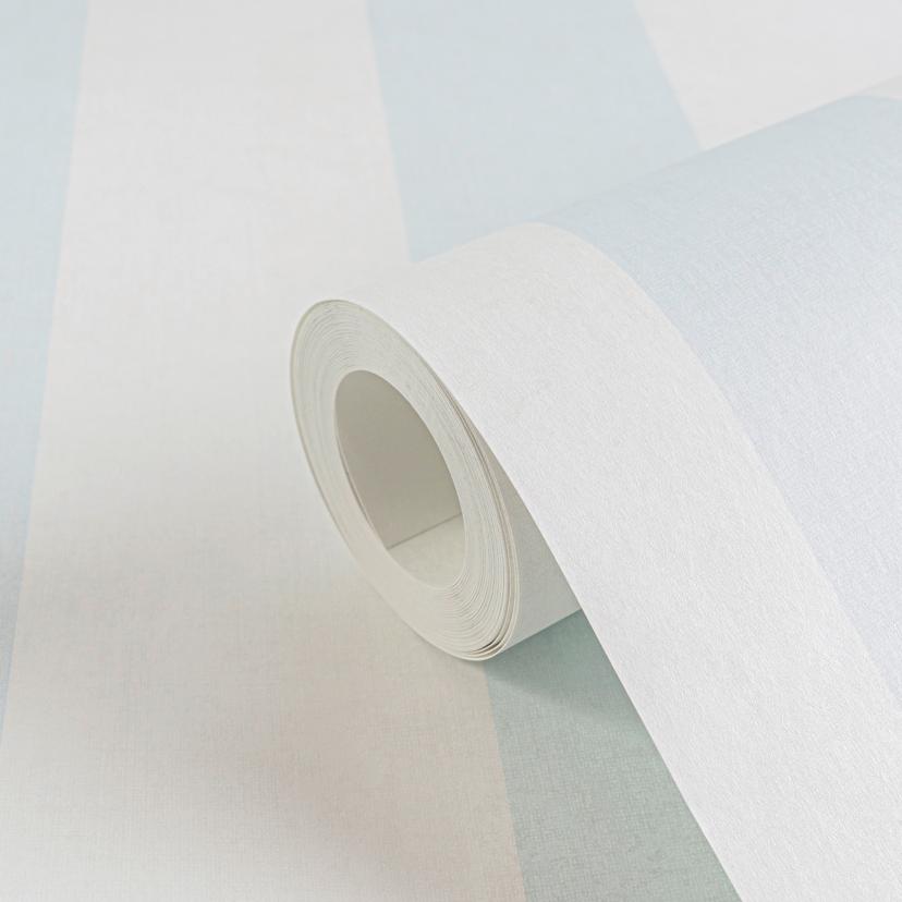 Papel pintado a rayas azul claro blanco - Papel no tejido rayas para habitaciones infantiles & más