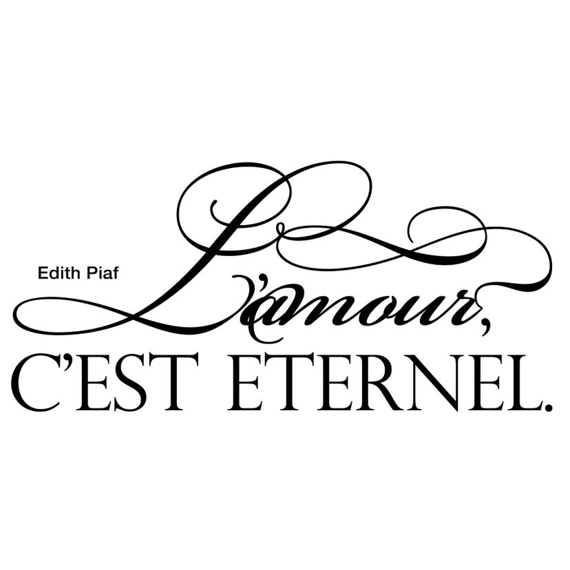 Sticker mural - L'amour, c'est éternel incl. 4 cadres photos