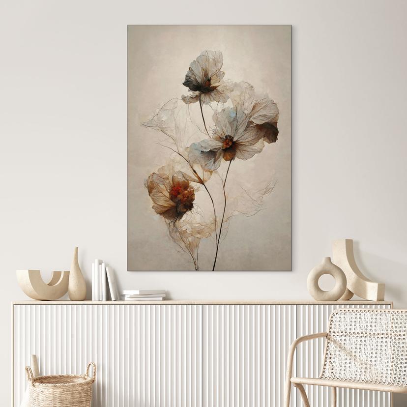 Stampe per pareti con fiori secchi - eleganza della transitorietà - Treechild - alluminio dibond