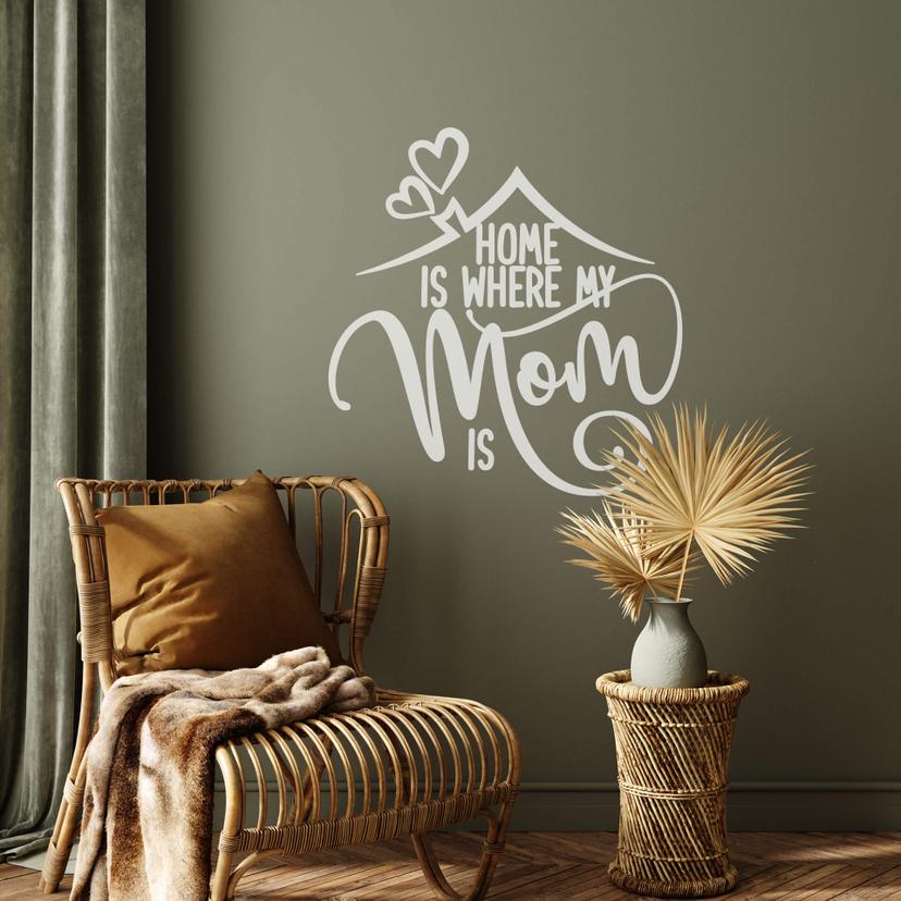 Sticker mural Home is where my Mom is