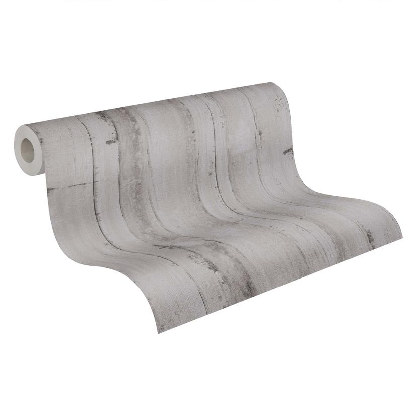 Papel pintado madera vintage - papel pintado tejido-no tejido sostenible de A.S. Création Gris 38502