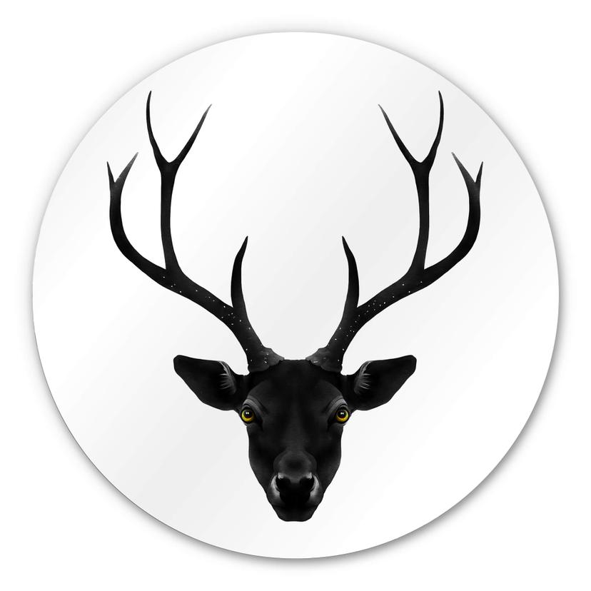 Wandcirkel Alu-Dibond - Ireland - Black Deer