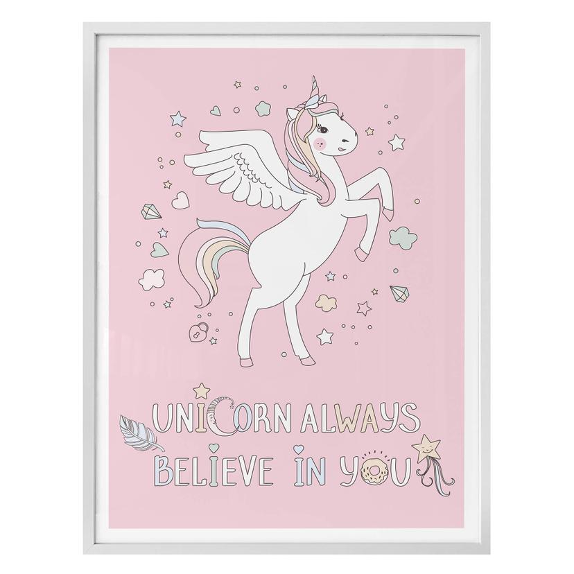 Póster Kvilis - Unicorn always believe in you - Unicornio con alas