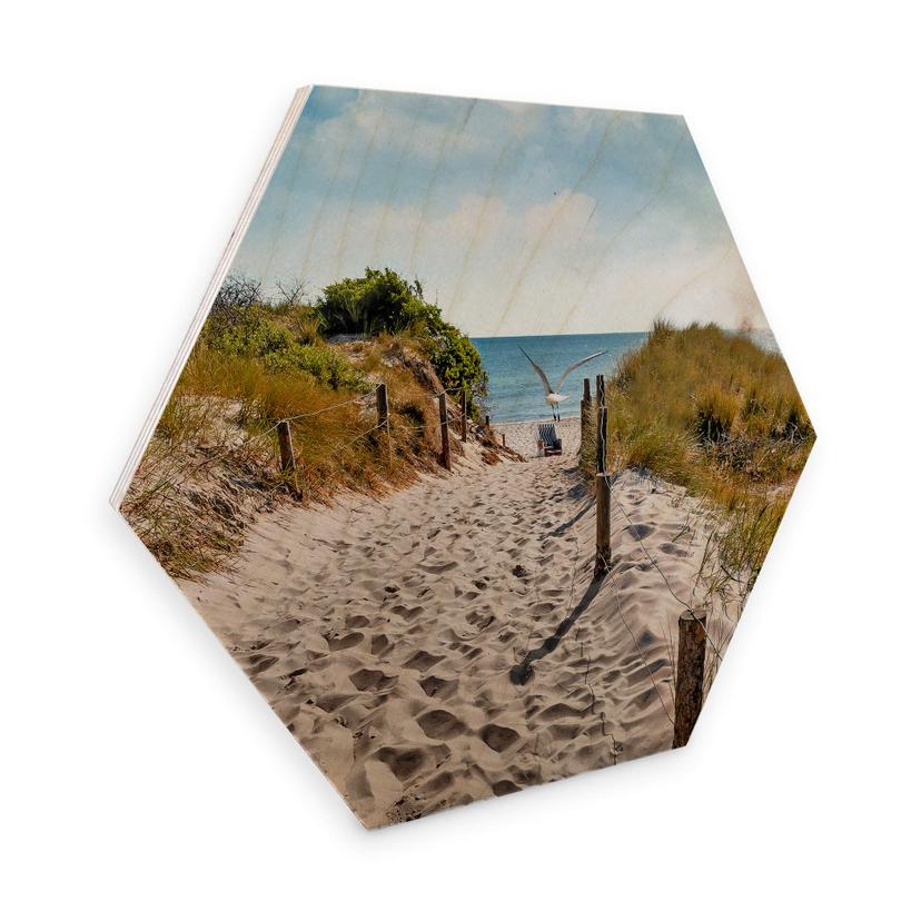 Hexagon Hout Way to the Beach