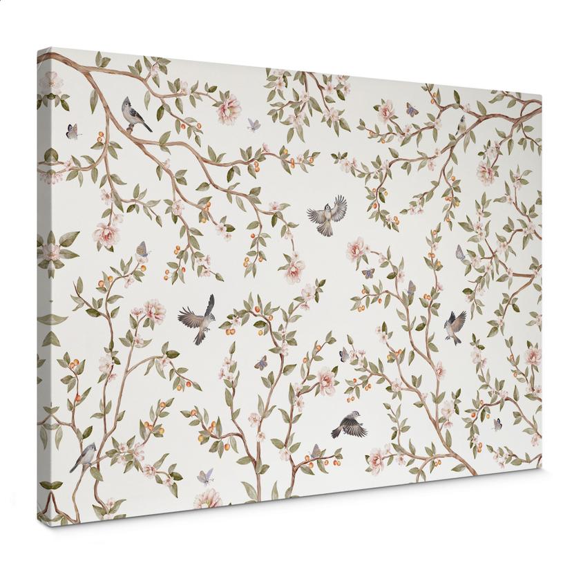Canvas Rosenbusk med fugle - Kikki Belle