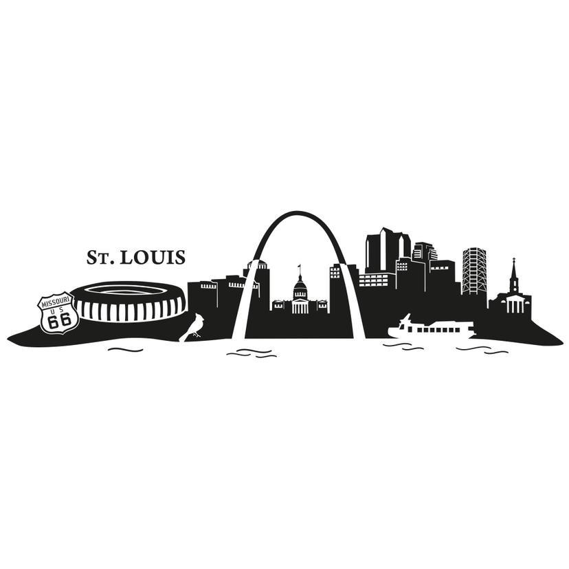 Muursticker St. Louis Skyline
