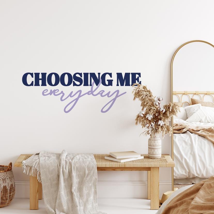 Wallsticker ordsprog - At vælge mig hver dag blå-lilla