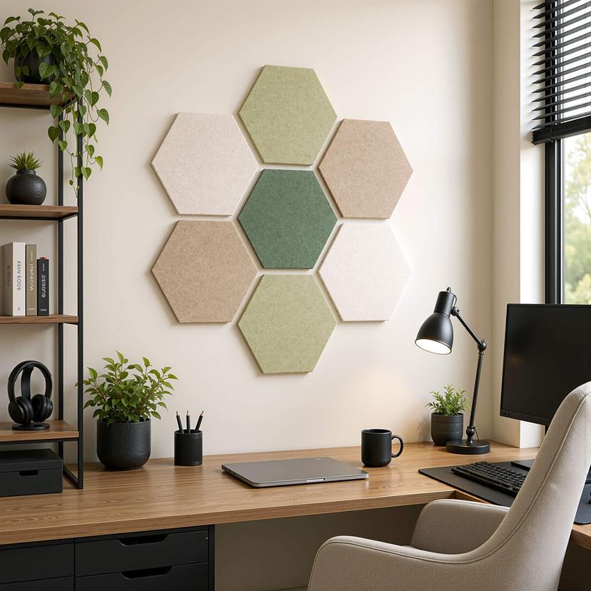 Väggdekor i filt Hexagon | Väggdekor, anslagstavla & ljudisolering