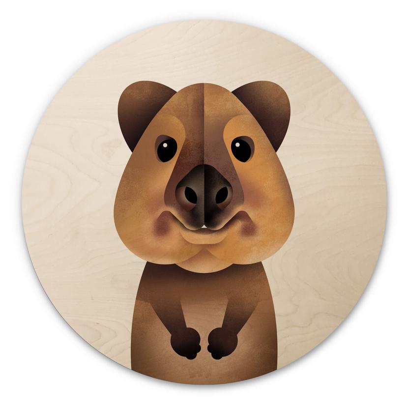 Væg cirkel træ Braun - Quokka
