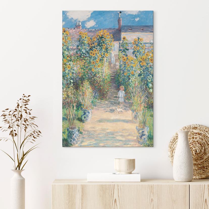 Stampe Monet - Il giardino di Monet a Vétheuil - alluminio dibond