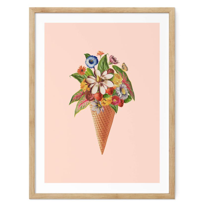Póster Frida Floral Studio - Cucurucho de helado floral