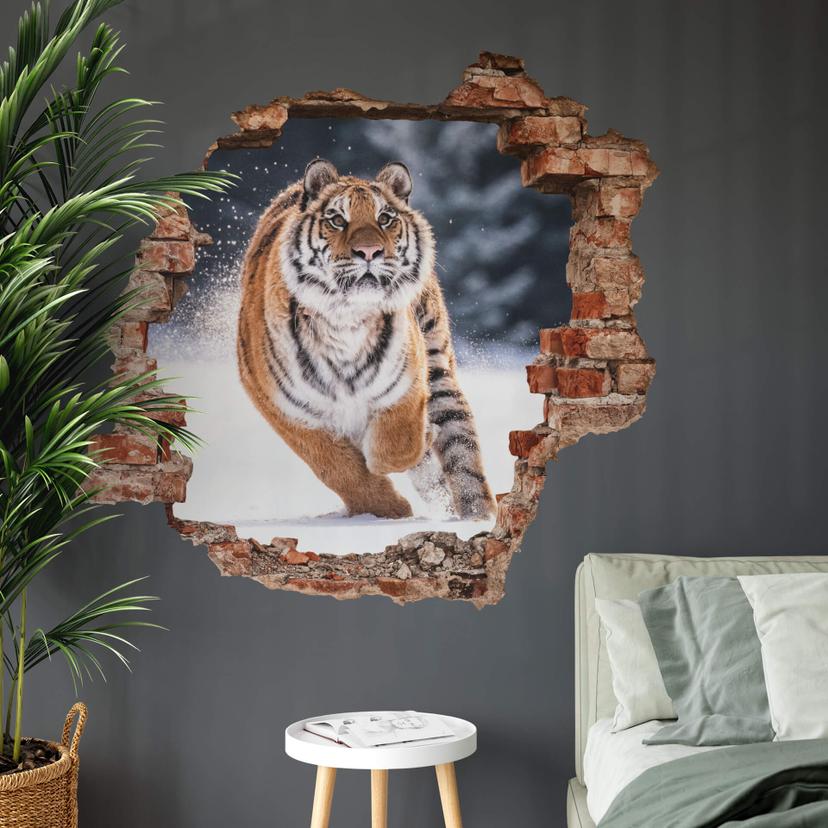 3D Wallsticker van Duijn - Sibirisk tiger i sneen