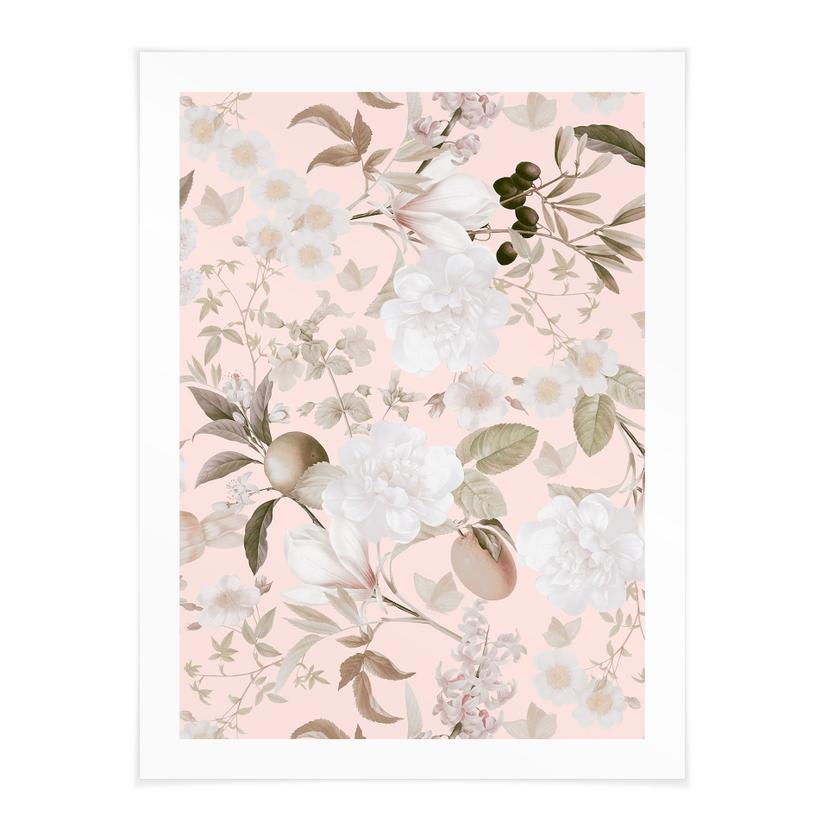 Póster boho ilustración con flores y frutas - UN Designs