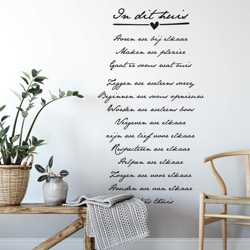 Muursticker In dit huis 02