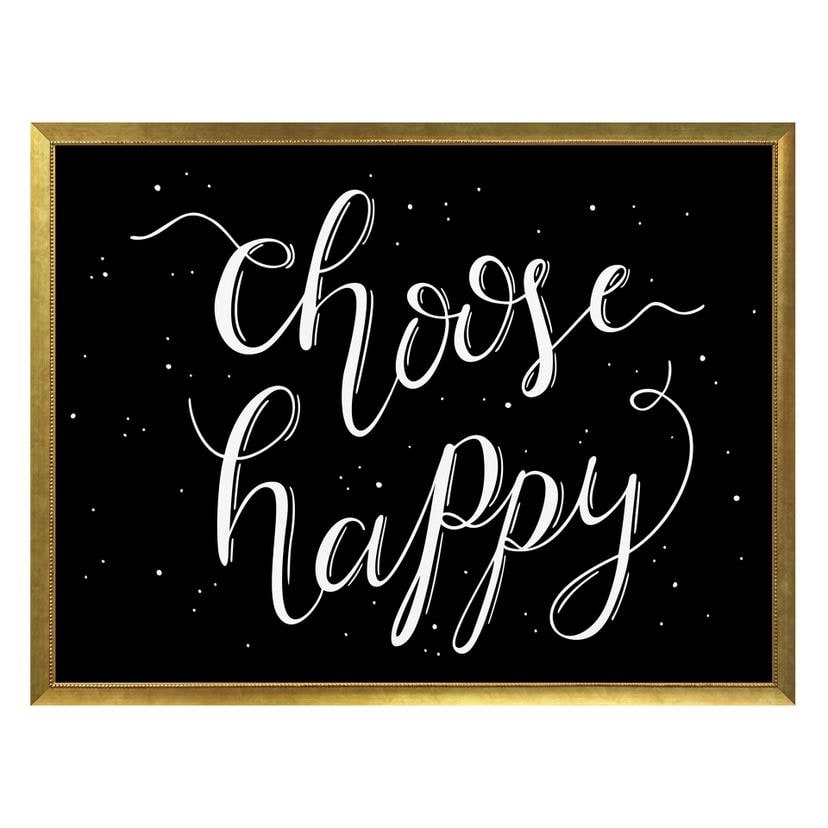 Poster Choose Happy - noir