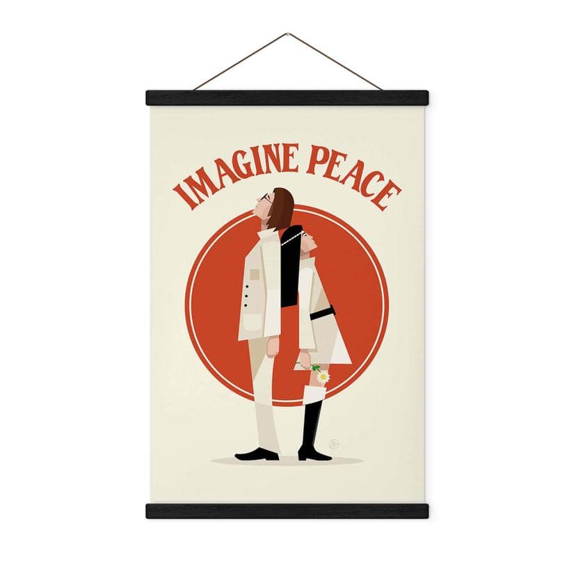 Póster de tela Imagine Peace - Dos por la paz y la esperanza - Retrodrome