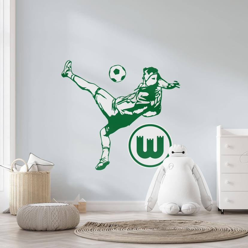 Wandtattoo VfL Wolfsburg Fussballspieler