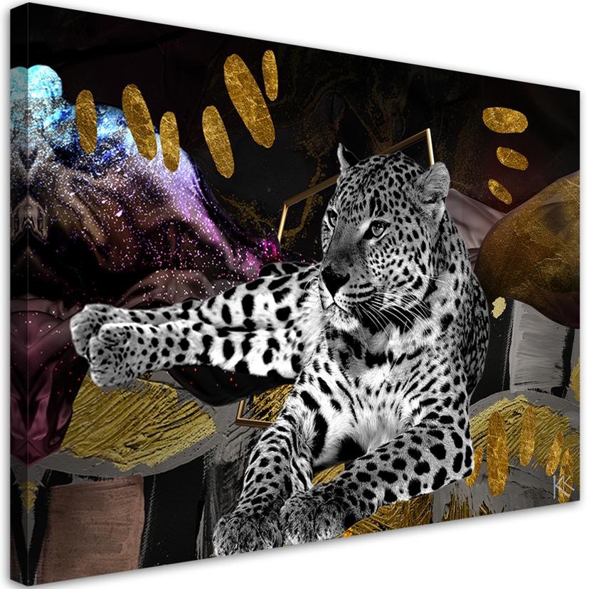 Canvasbillede, Lampart farvet abstrakt