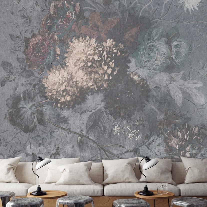 Livingwalls Fototapet Walls by Patel Bouquet Gris 1