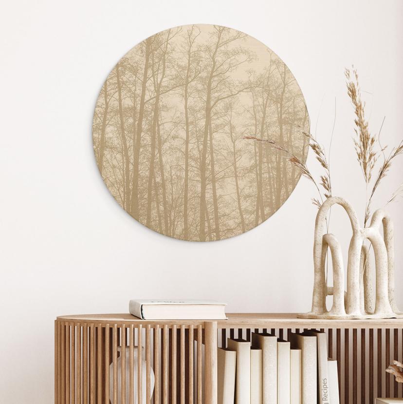 Stampa su legno Quiet winter forest - Böhmer - Round