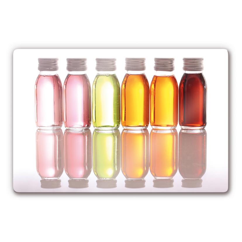Tableau en verre - Bouteilles d'huile