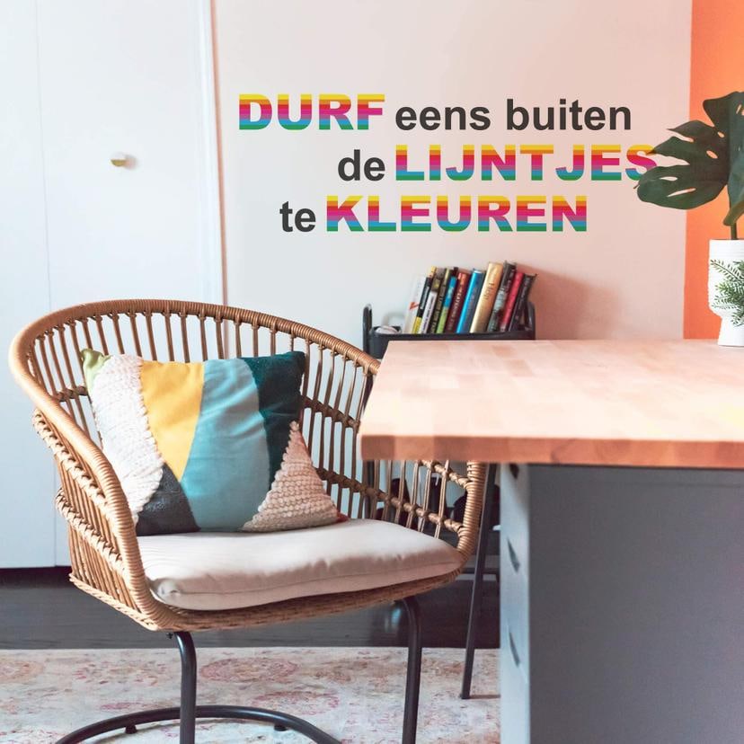 Muursticker Durf eens buiten de lijntjes te kleuren