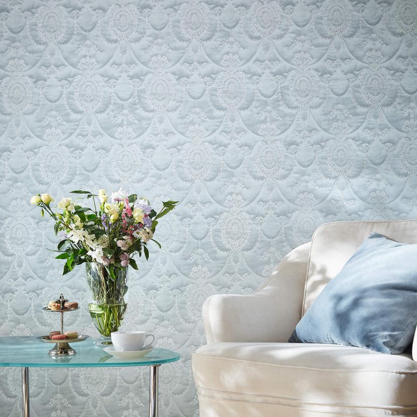 Rasch papier peint intissé, papier peint à motifs Trianon XIII bleu gris