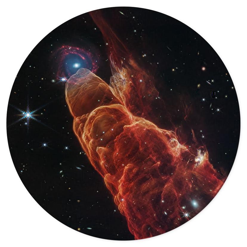 Adesivo murale James Webb Telescope - Vortice cosmico Herbig Haro 49/50 - Rotondo