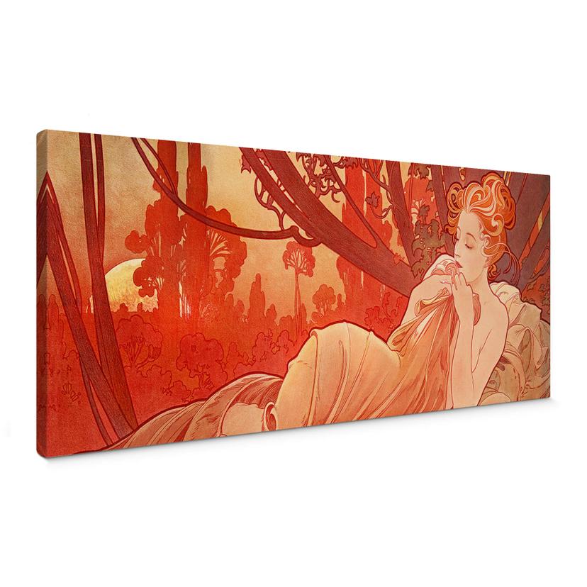 Lienzo Mucha - Atardecer - Panorama