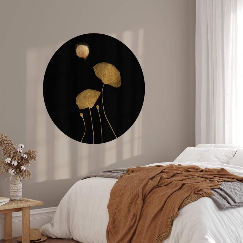 Wallsticker Kubistika - Danserinde i måneskin - Rund