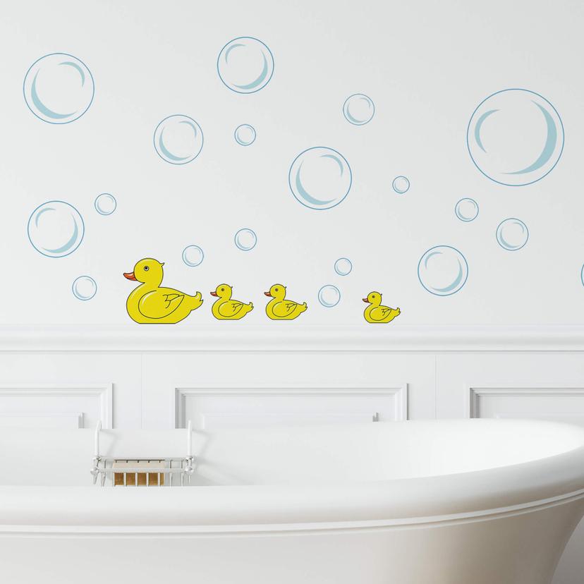 Wandsticker Entchen für das Badezimmer