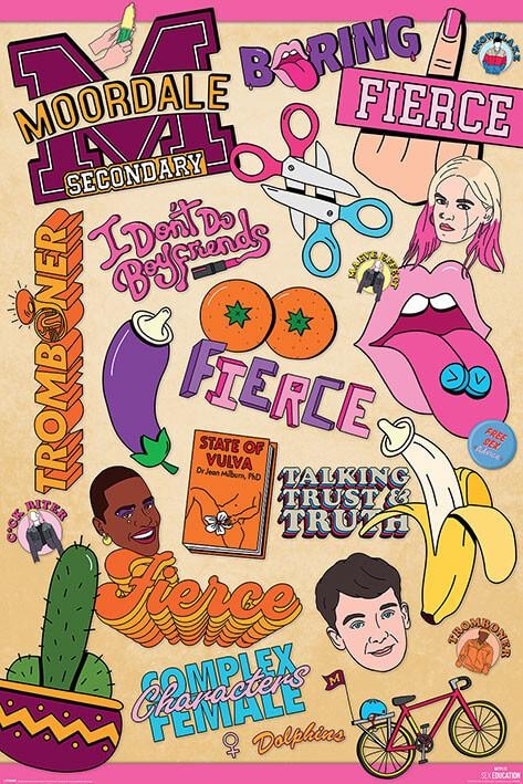 Poster, film poster Sex Education - Infographic 61x91,5 cm
