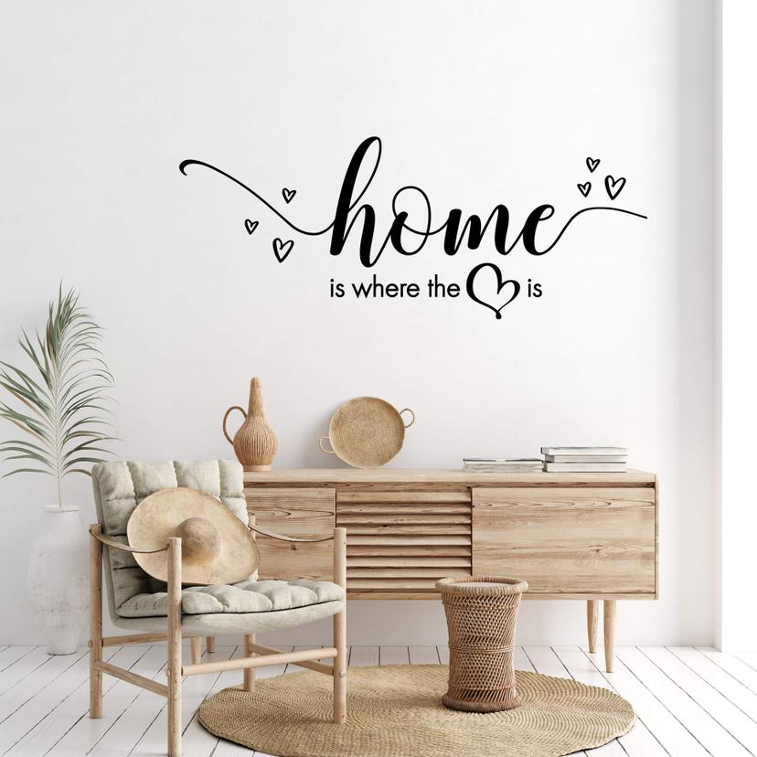 Wandtattoo Spruch - Home is where the heart is