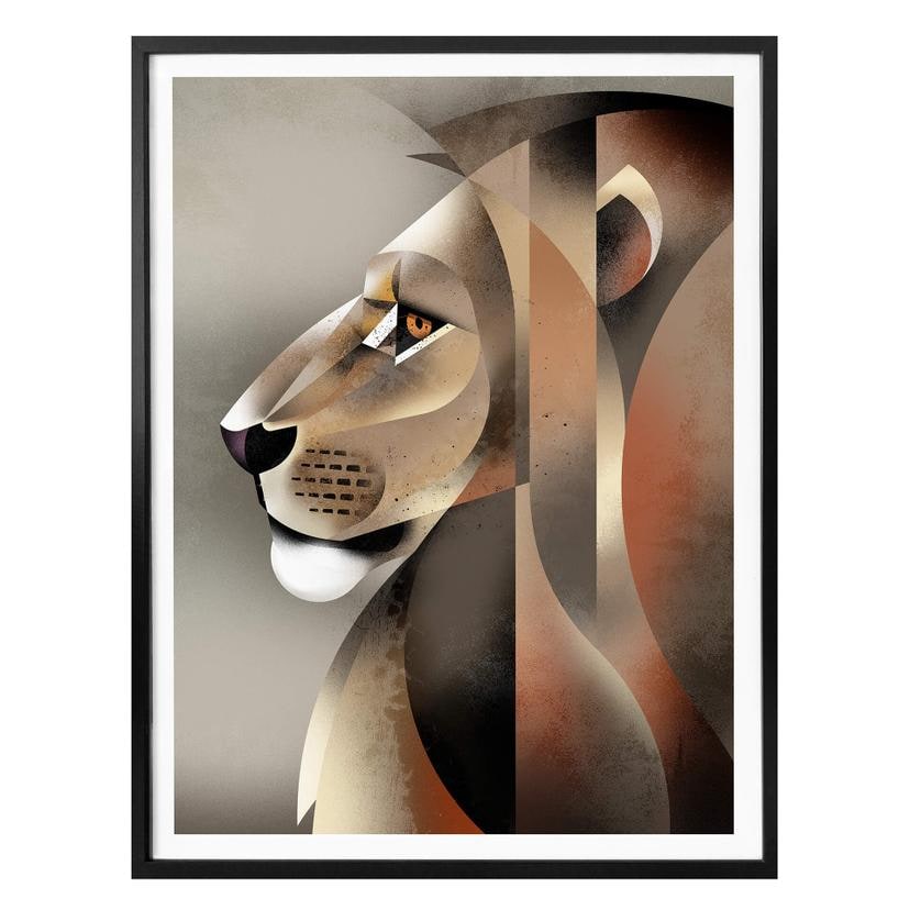 Plakat - Braun - Lion