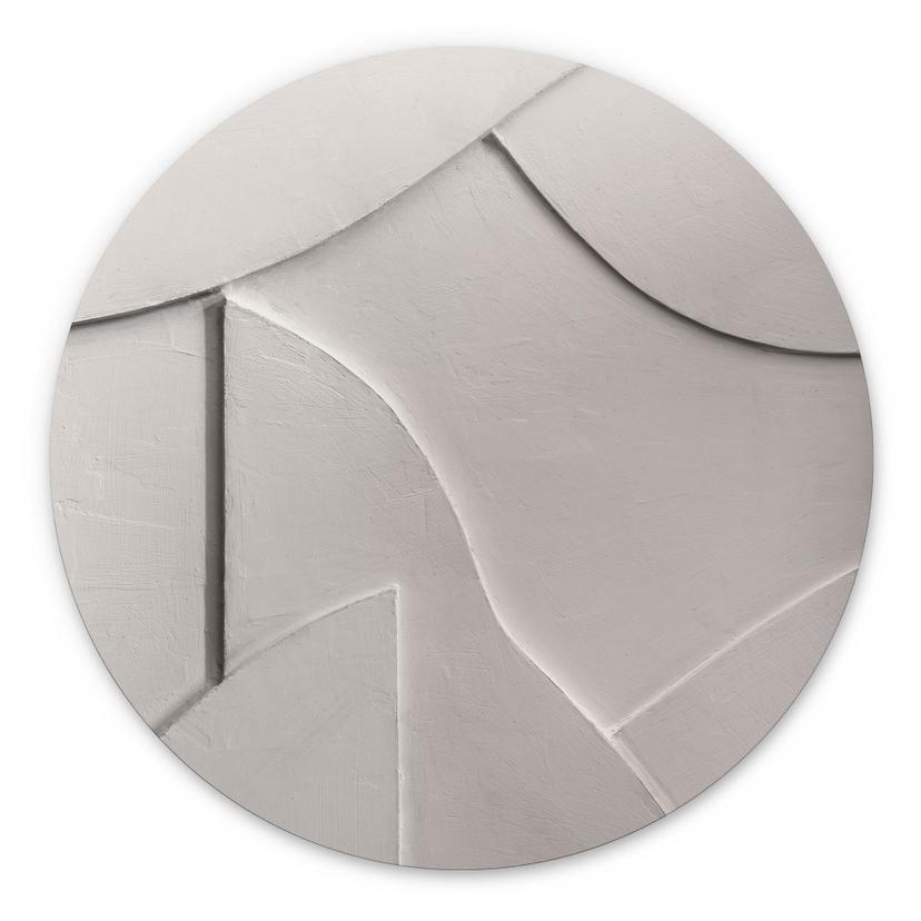 Fototapet Abstrakte strukturer i blød beige - Böhmer - rund – print på aluminium (Alu-Dibond)
