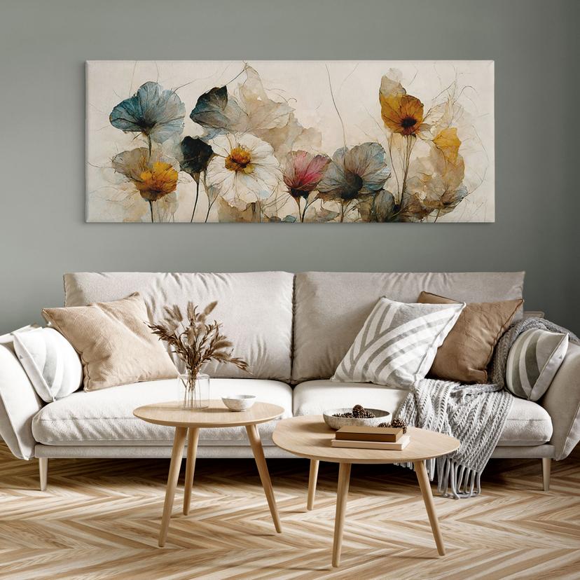 Stampe su tela Bouquet di fiori secchi - Treechild - Panorama
