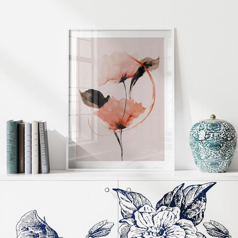 Poster Delicati papaveri ad acquerello - Treechild