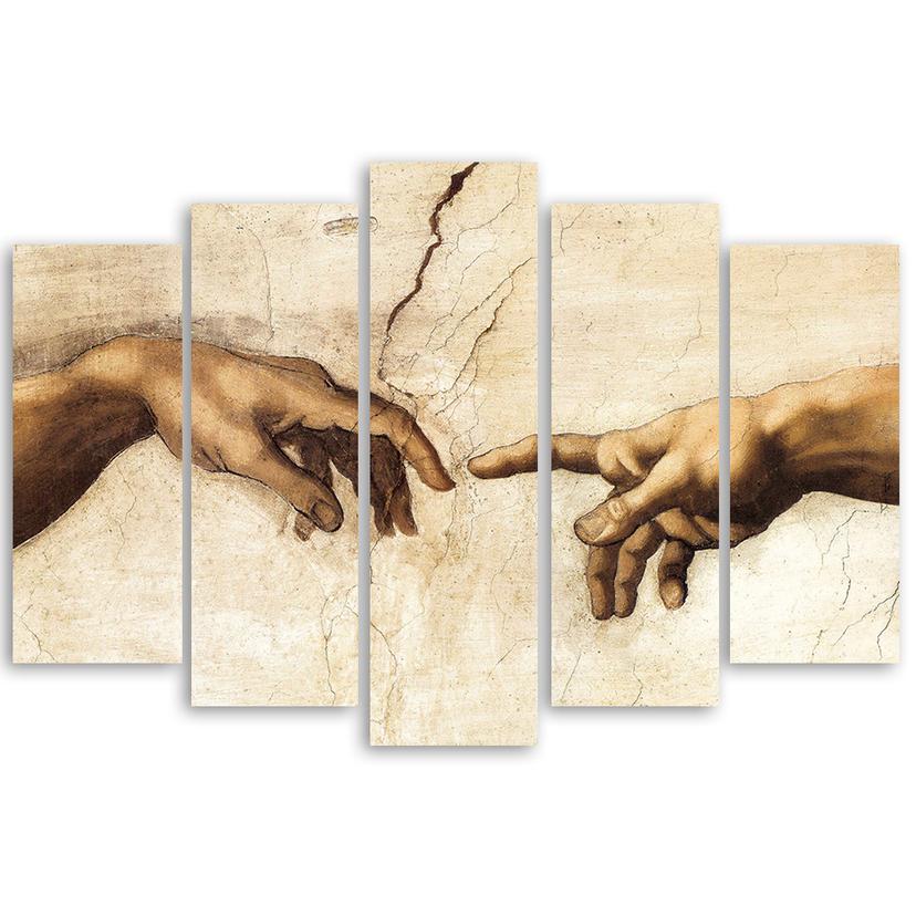 Stampa su tela 5 pezzi Creazione di Adamo