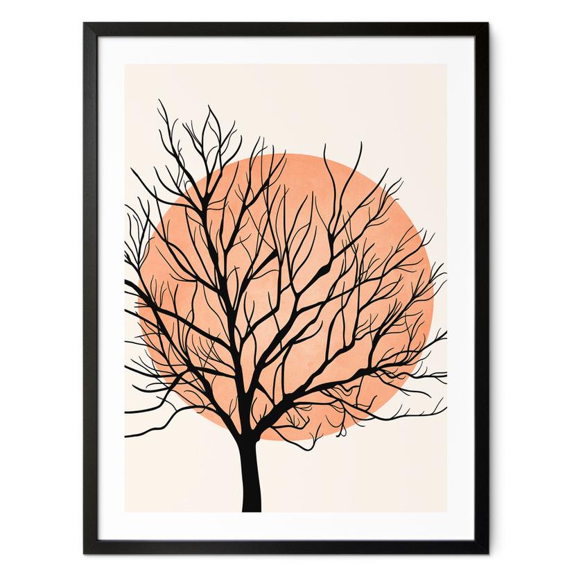 Plakat Abrikos solnedgang - Kubistika