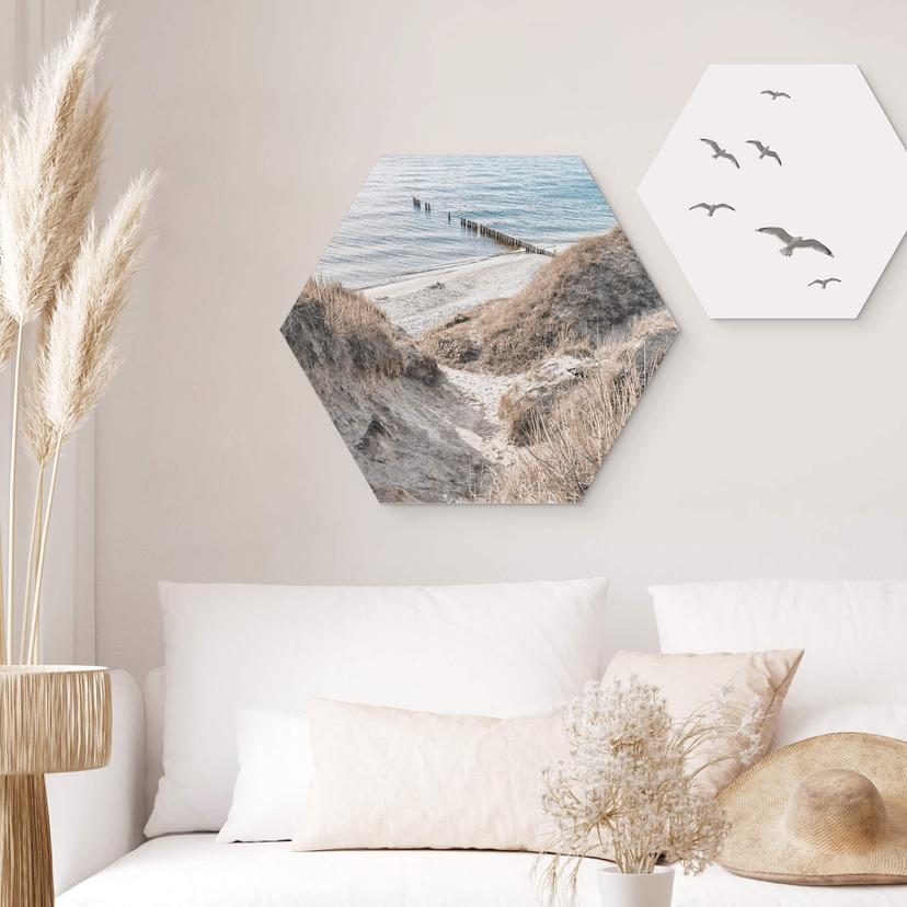 Hexagon Dibond Zicht op Zee