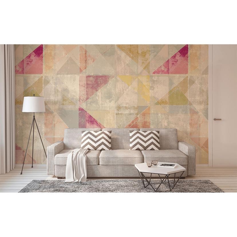 Architects Paper Papier peint photo Atelier 47 Used Triangle rose, crème, beige