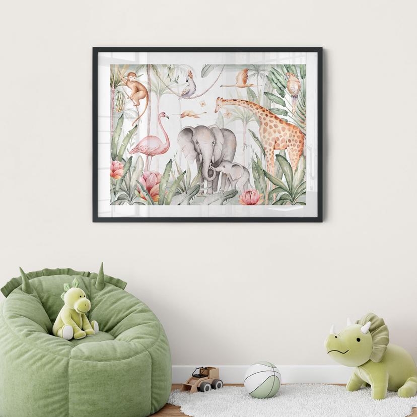 Poster Animali africani nella foresta pluviale - Kvilis
