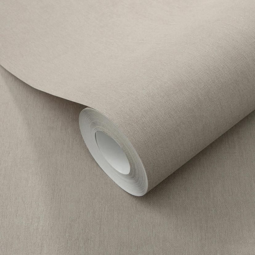 Vliesbehang, uni behang Aurora licht taupe