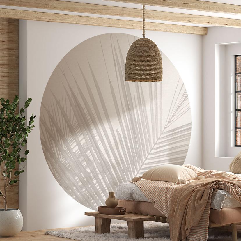 Fototapet med palme-effekt - Bloomery Decor - Rundt - Selvklæbende/ikke-vævet