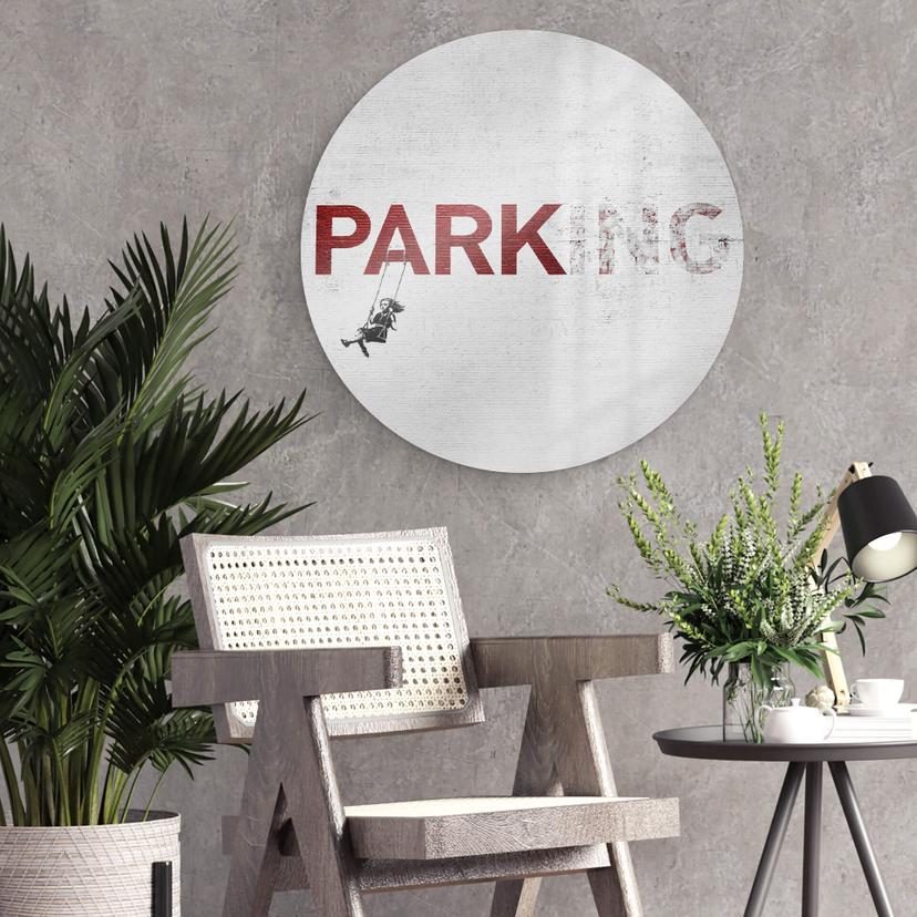 Glasschilderij Banksy Park(ing)
