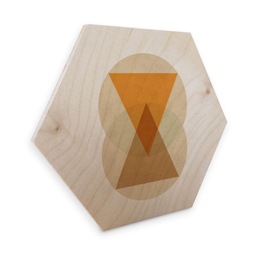 Hexagon Hout Nouveauprints - Circles and Triangles