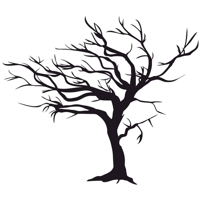Adesivo murale - Albero nel vento (a 2 colori)