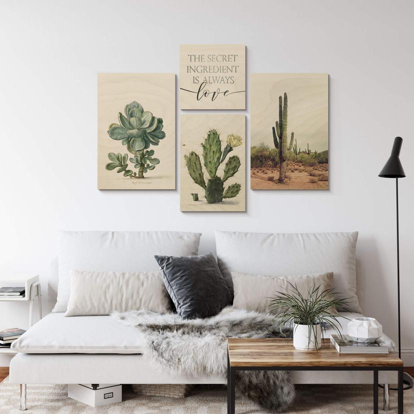 Tableau sur bois The secret ingredient is always love -Quadratique