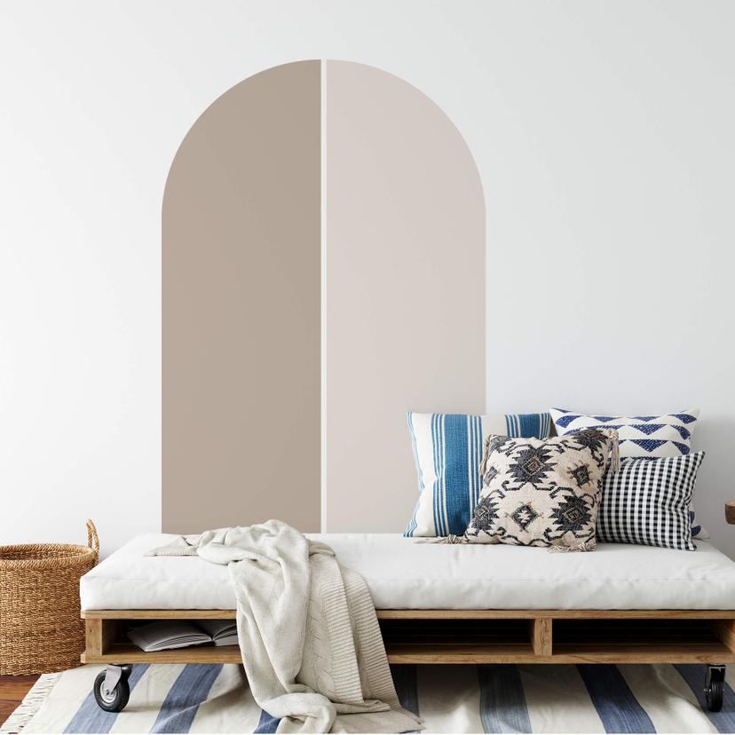 Wall Sticker set of 2 half arches - taupe and beige